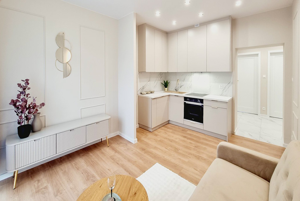 zaaranzowane w bieli wnętrze luksusowego apartamentu na sprzedaż Mielec