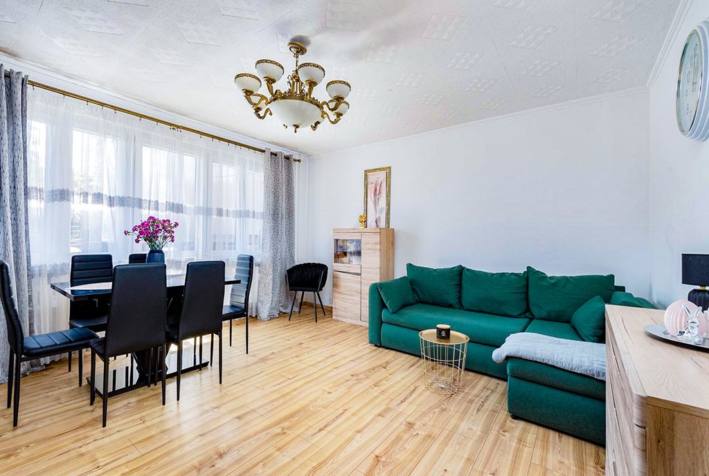 druga strona salonu w luksusowym apartamencie na sprzedaż Szczecin