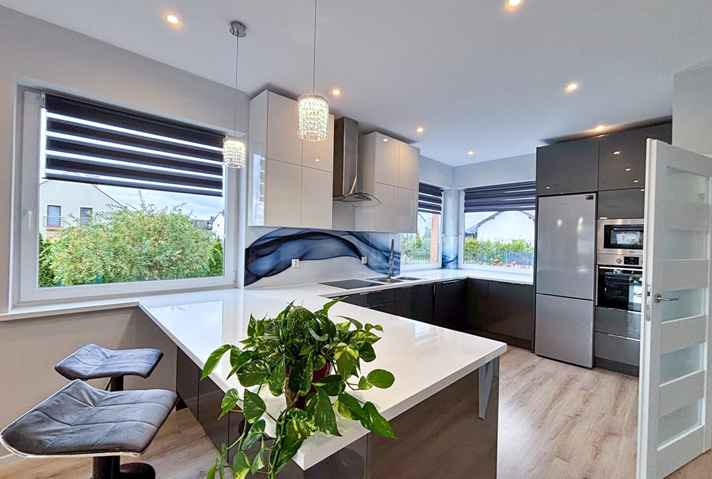 nowoczesna kuchnia w luksusowej willi do wynajmu Szczecin okolice