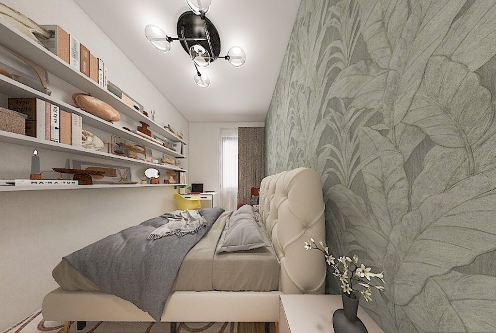 na zdjęciu sypialnia w luksusowym apartamencie na sprzedaż Gdańsk okolice
