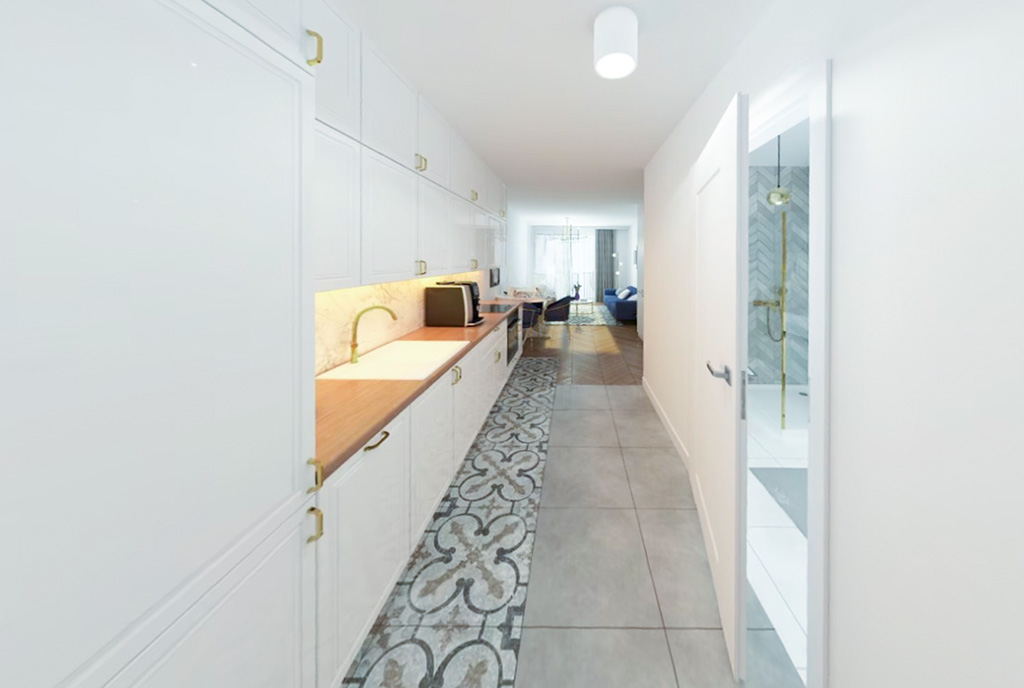 imponująca kuchnia w luksusowym apartamencie na sprzedaż Gdańsk
