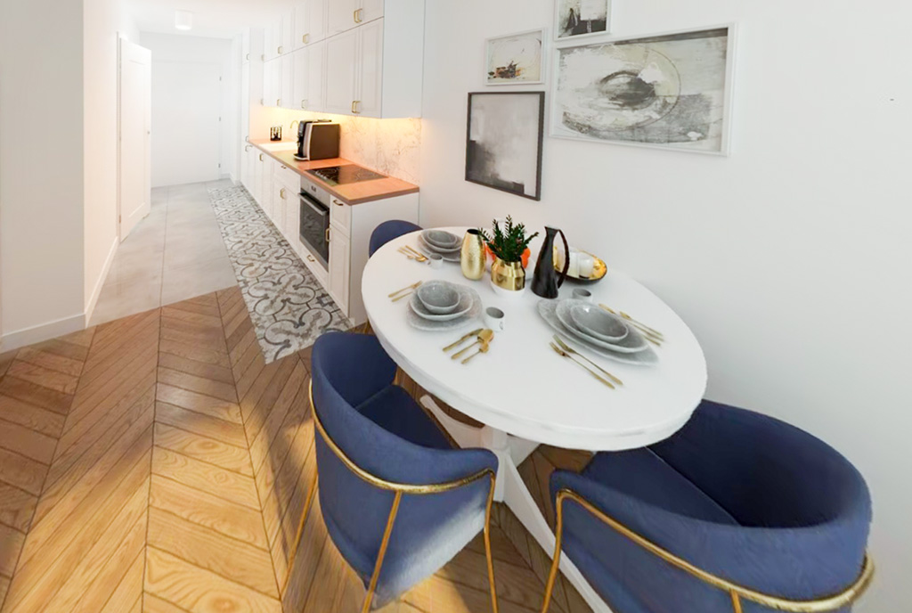 fragment jadalni w ekskluzywnym apartamencie na sprzedaż Gdańsk