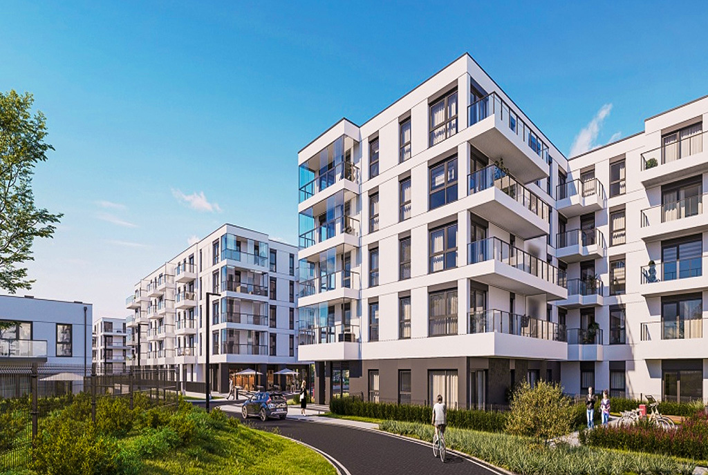 prestiżowej osiedle, na którym znajduje się oferowany na sprzedaż luksusowy apartament Gdańsk