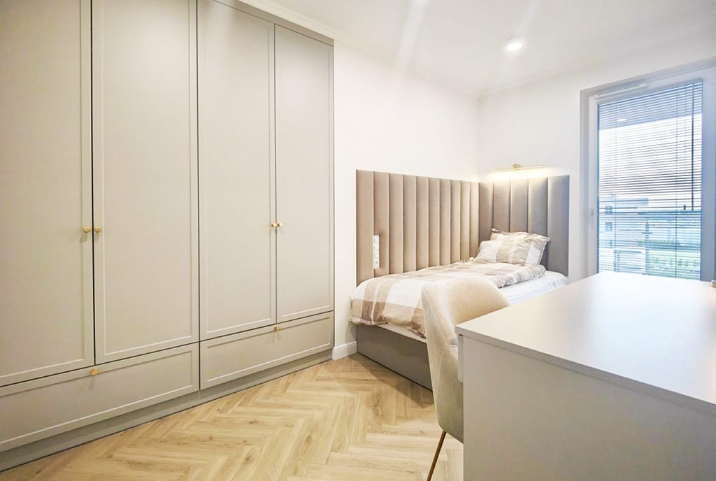 elegancka sypialnia w ekskluzywnym apartamencie na sprzedaż Lublin
