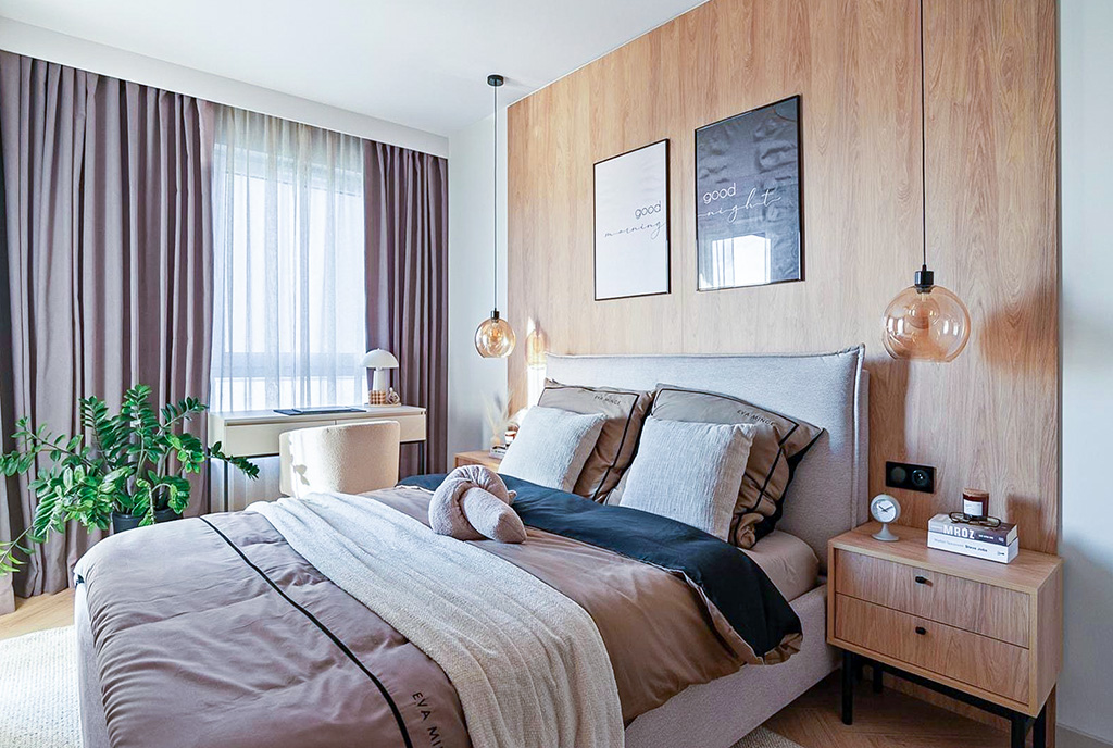 elegancka sypialnia w ekskluzywnym apartamencie na sprzedaż Poznań