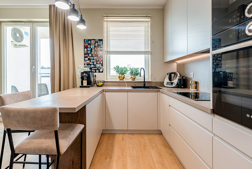 nowoczesna kuchnia w luksusowym apartamencie na sprzedaż Elbląg