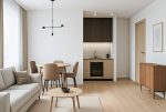 po lewej salon, na wprost kuchnia w luksusowym apartamencie na sprzedaż Lublin