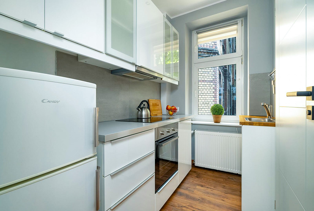 zbliżenie na aneks kuchenny w ekskluzywnym apartamencie na sprzedaż Poznań