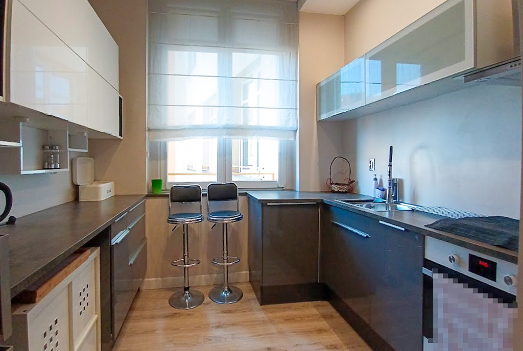 zabudowana kuchnia w luksusowym apartamencie do wynajmu Legnica