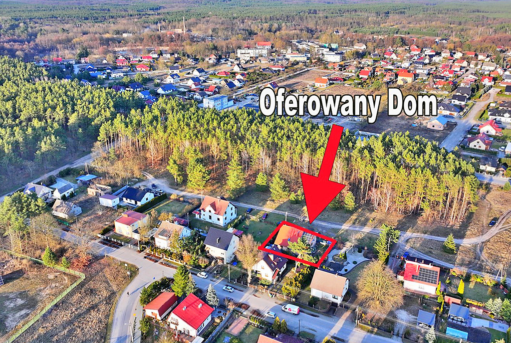 widok z lotu ptaka na ekskluzywny dom na sprzedaż Gorzów Wielkopolski okolice