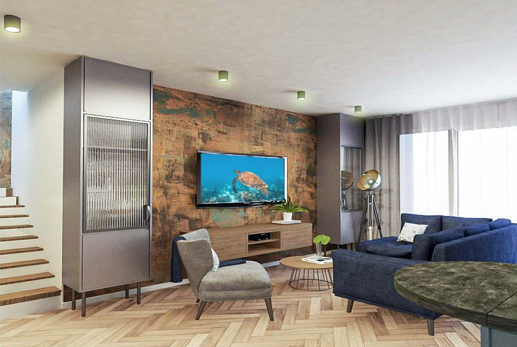 nowoczesny projekt salonu w ekskluzywnej willi do sprzedaży Gdynia okolice