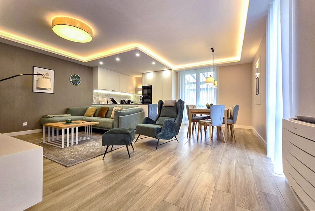 iponujące oświetlenie we wnętrzu ekskluzywnej willi do sprzedaży Bielsko-Biała okolice