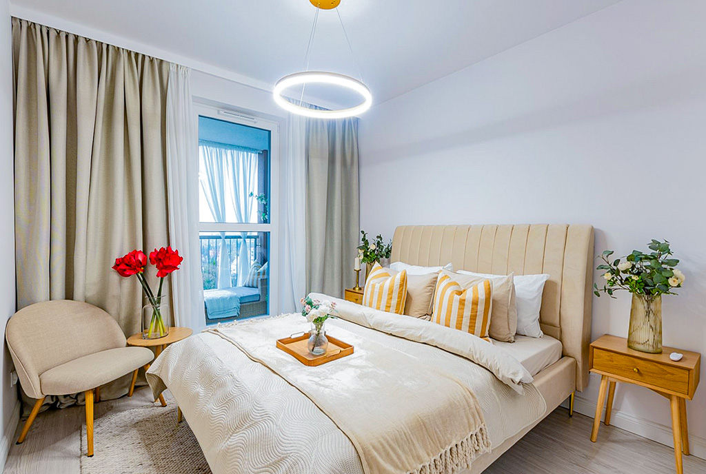 komfortowa sypialnia w ekskluzywnym apartamencie na sprzedaż Elbląg