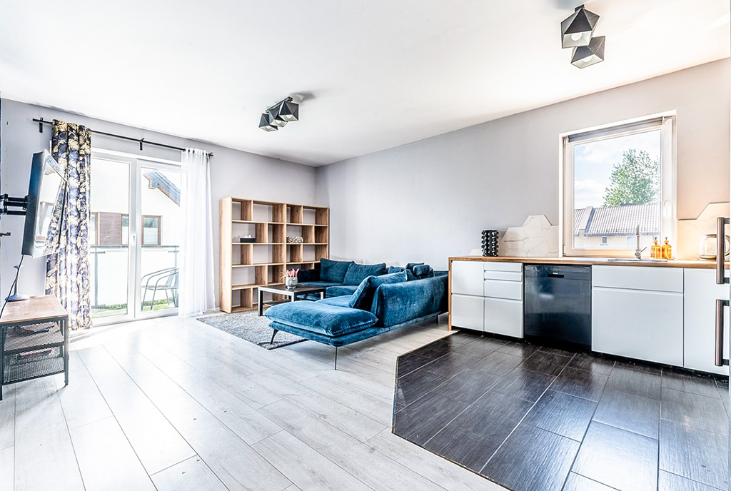 fragment pokoj dziennego w luksusowym apartamencie na sprzedaż Gdynia okolice