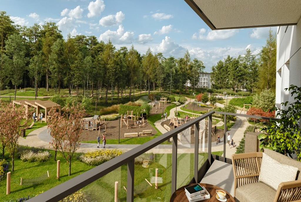 słoneczny balkon przy luksusowym apartamencie na sprzedaż Gdynia