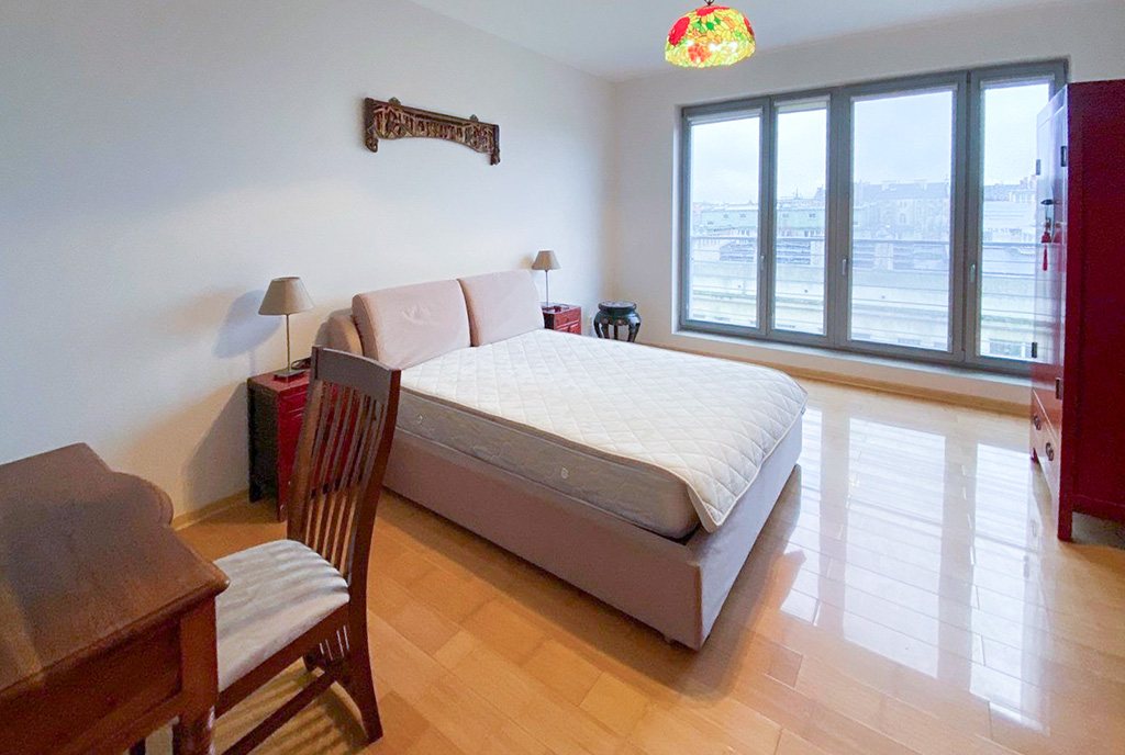 na zdjęciu sypialnia w ekskluzywnym apartamencie na wynajem Szczecin