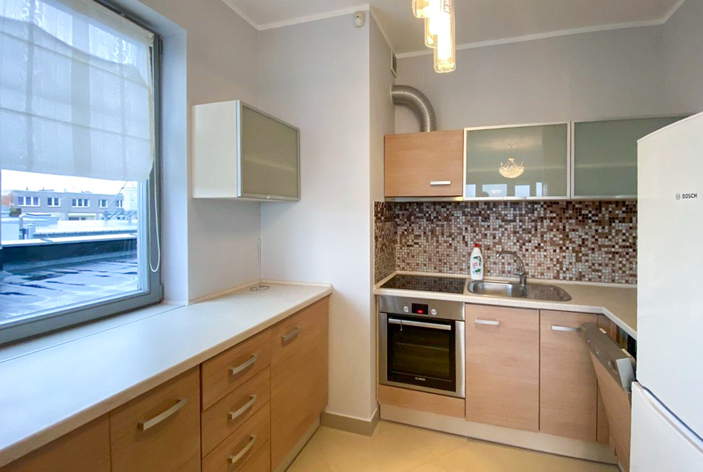 funkcjkonalna kuchnia w luksusowym apartamencie do wynajmu Szczecin