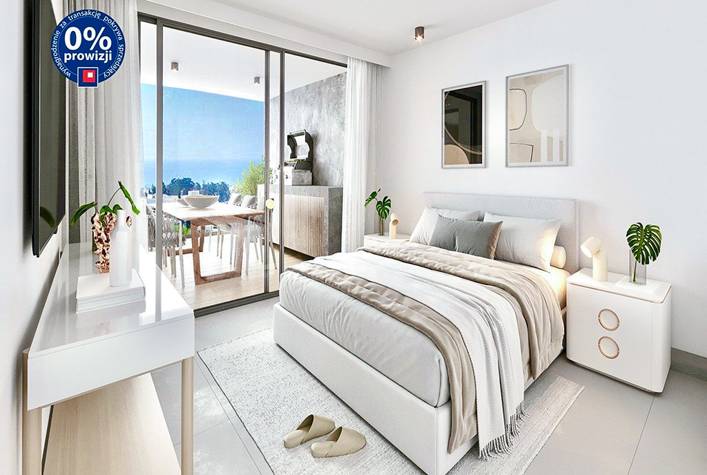 fragment sypialni w ekskluzywnym apartamencie na sprzedaż Cypr (Pafos)
