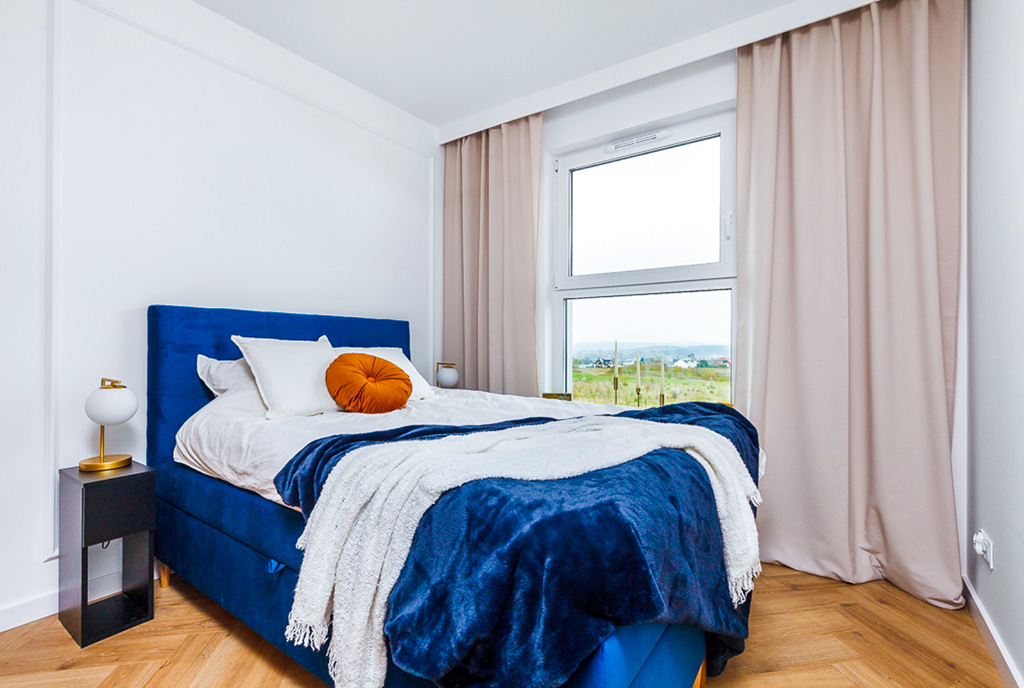 zaciszna sypialnia w ekskluzywnym apartamencie do sprzedaży Gdańsk