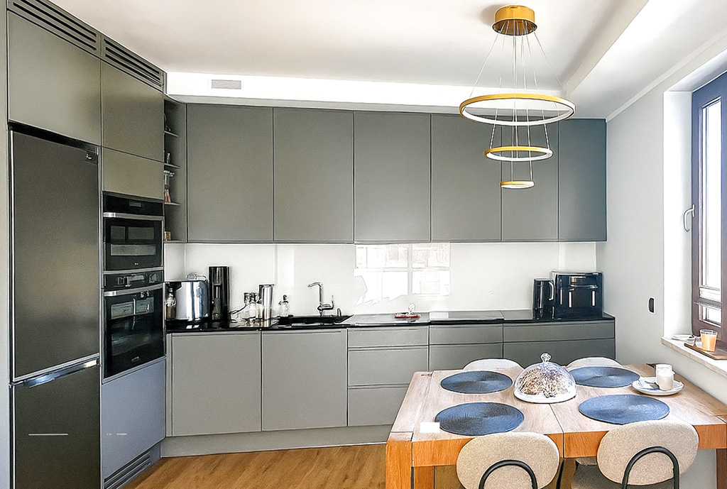 zabudowana kuchnia w luksusowym apartamencie na sprzedaż Gdynia okolice