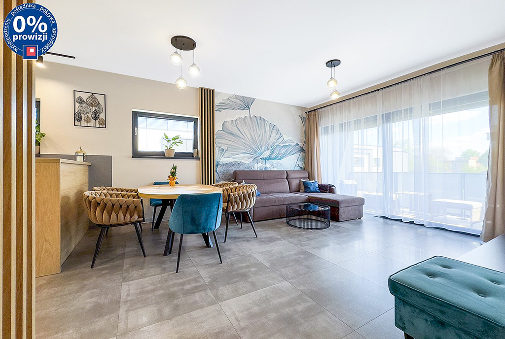 imponujący pokój dzienny w ekskluzywnym apartamencie do sprzedaży Katowice (okolice)
