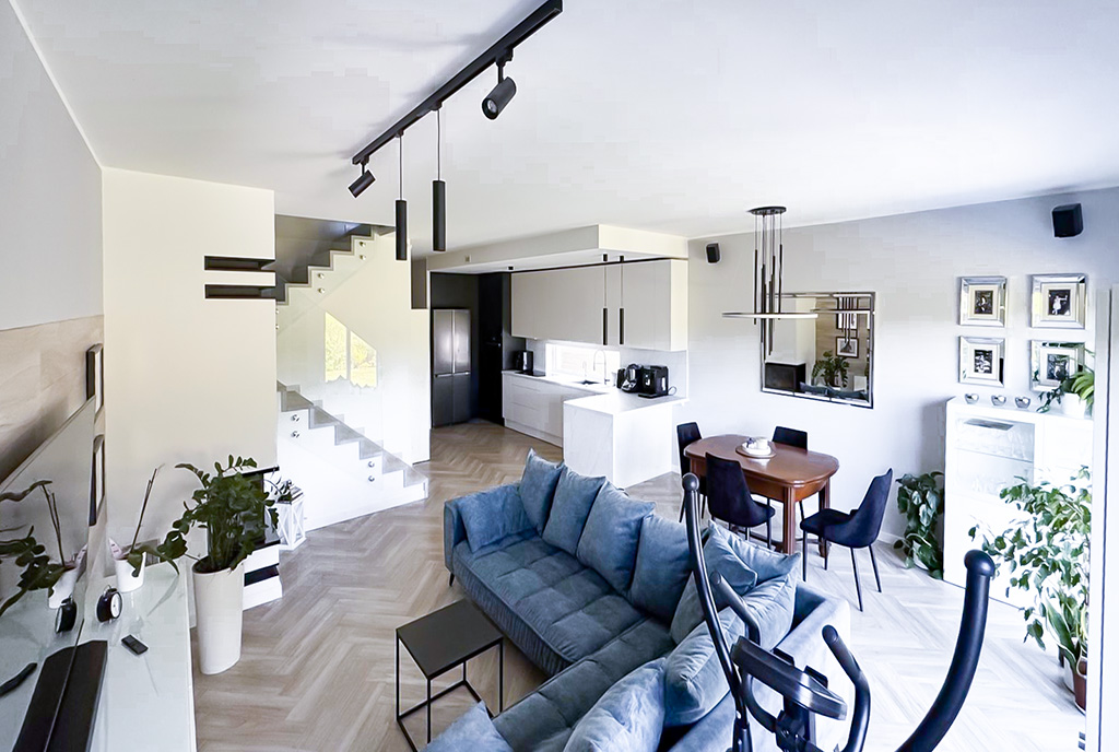 druga strona pokoju dziennego w luksusowej willi na sprzedaż Szczecin