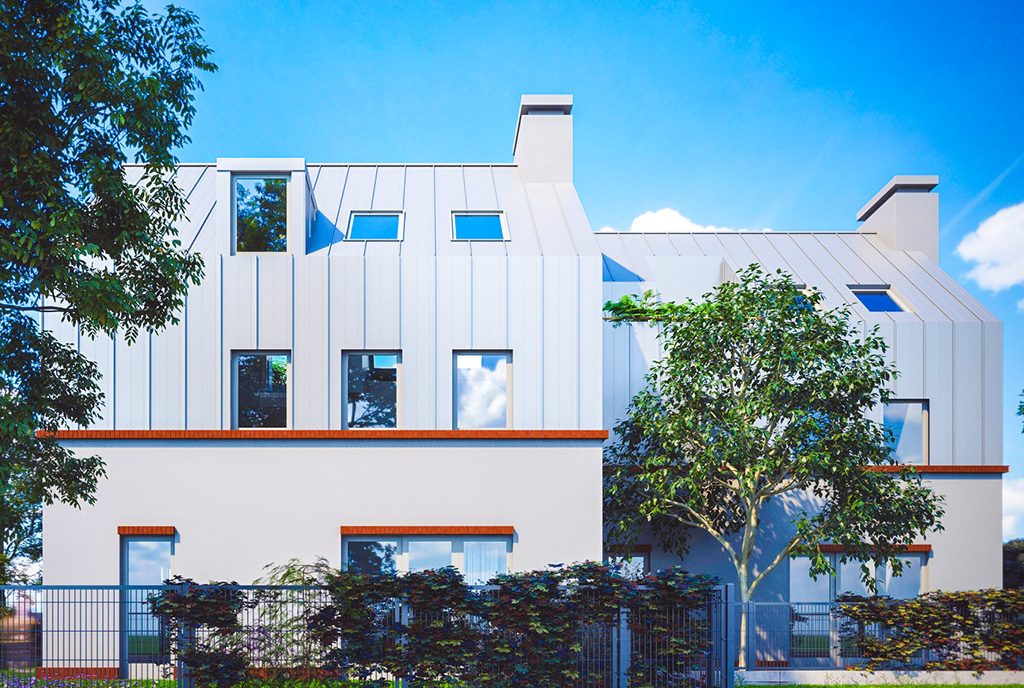 frontowa elewacja ekskluzywnej willi do sprzedaży Wrocław