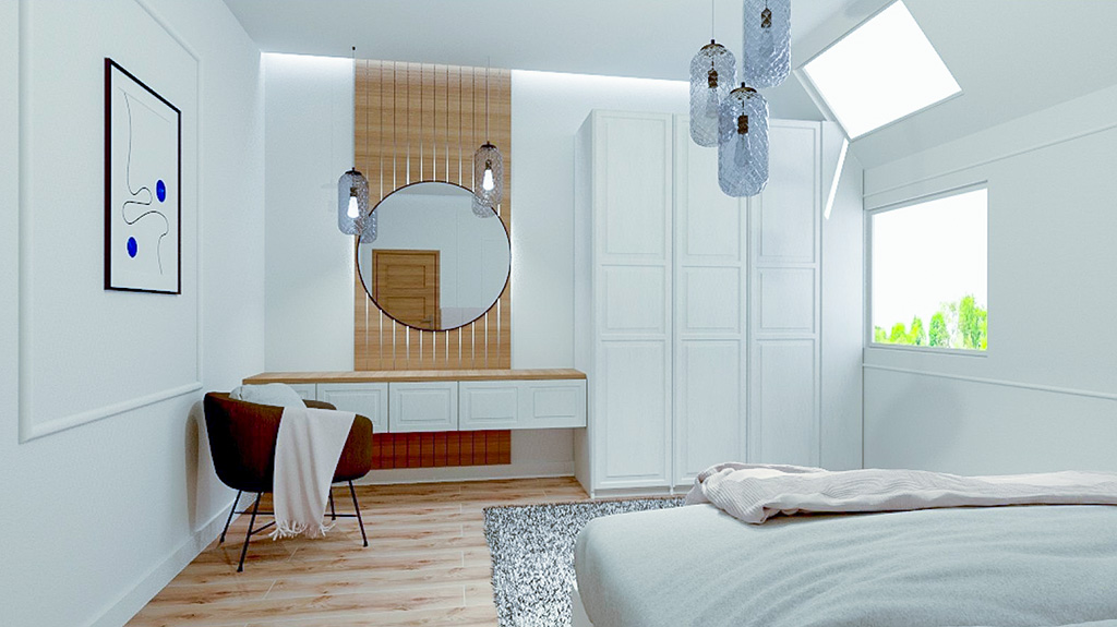 fragment sypialni w ekskluzywnej willi na sprzedaż Wrocław