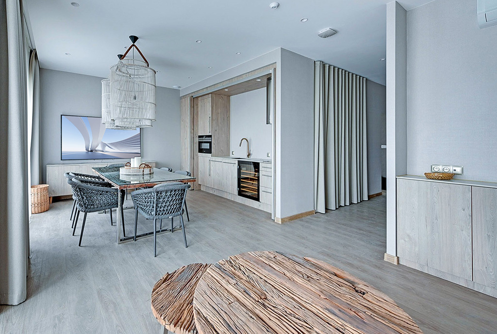nowoczesny projekt salonu w ekskluzywnym apartamencie do sprzedaży Gdańsk