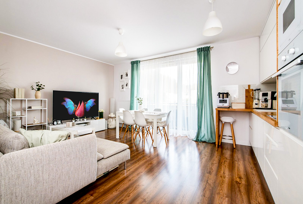 estetyczny salon w ekskluzywnym apartamencie do sprzedaży Gdynia okolice