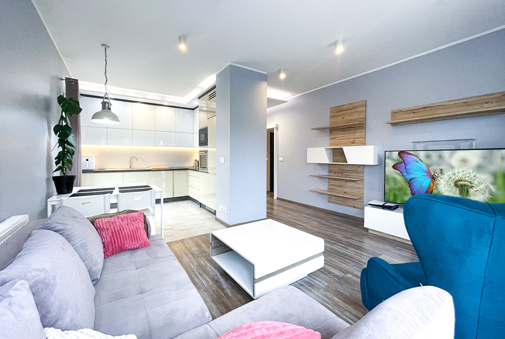 zaprojektowane zgodnie z najnowszymi trebndami wnętrze ekskluzywnego apartamentu do sprzedaży Gdynia