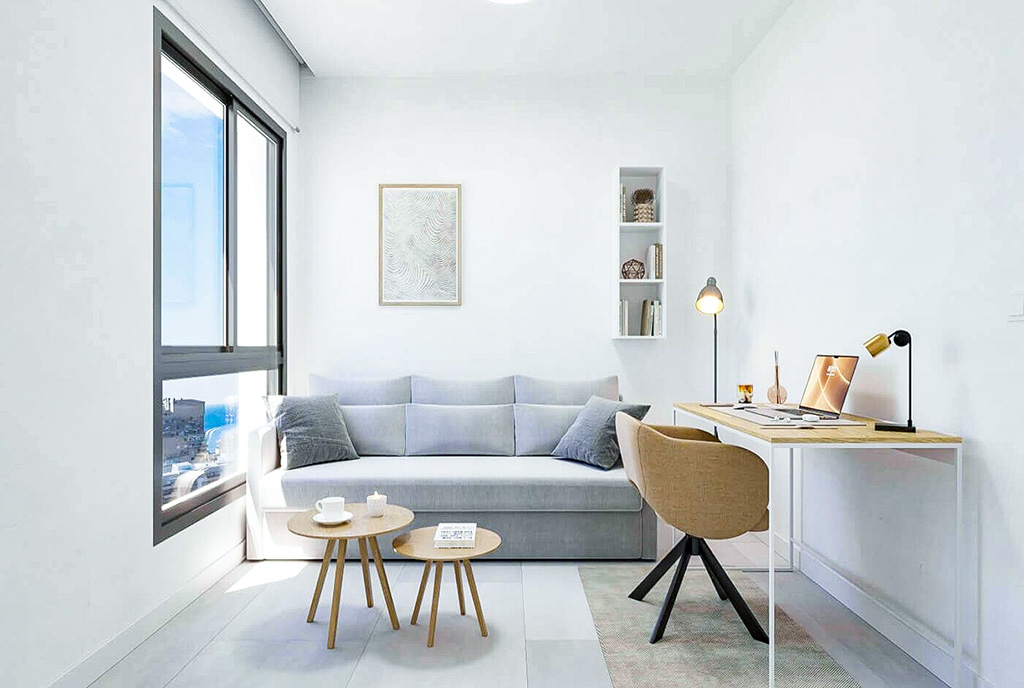 fragment pokoju dziennego w luksusowym apartamencie na sprzedaż Hiszpania (Calpe)