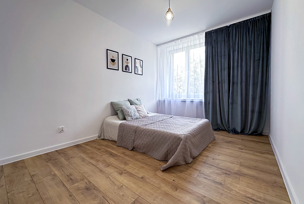 widok na sypialnię w ekskluzywnym apartamencie do sprzedaży Mielec