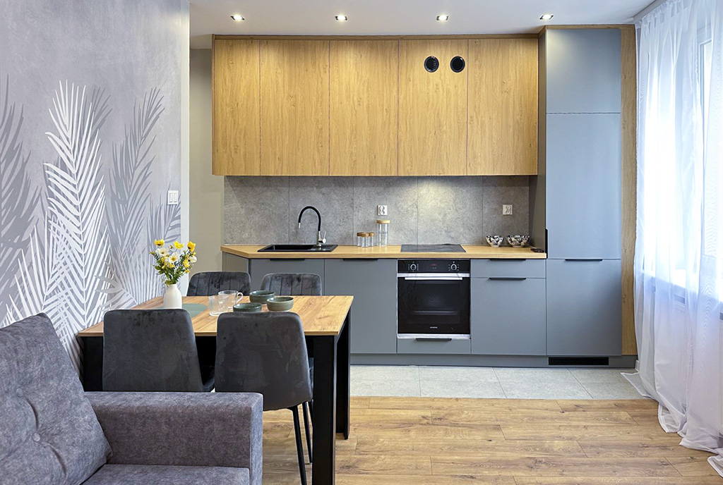 zbliżenie na kuchnię w luksusowym apartamencie na sprzedaż Mielec