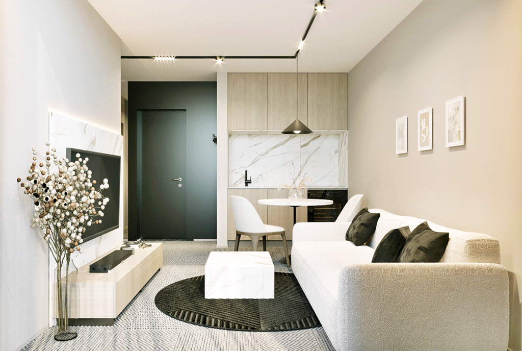 jeden z pokoi w ekskluzywnym apartamencie na sprzedaż Szczecin okolice