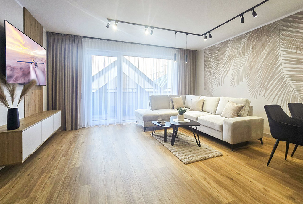 elegancki salon w ekskluzywnym apartamencie do sprzedaży Wisła