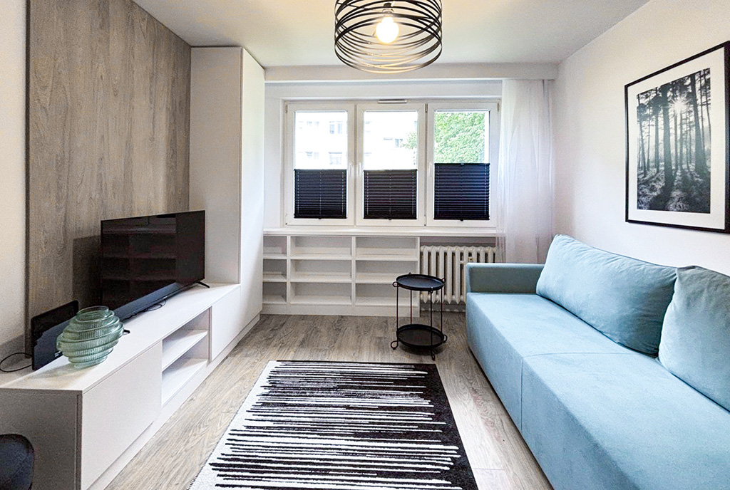zbliżenie na sypialnię w luksusowym apartamencie do wynajmu Szczecin