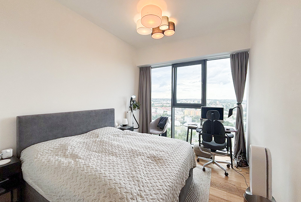 fragment sypialni w luksusowym apartamencie do wynajmu Szczecin