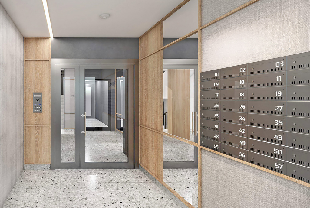 korytarz prowadzący do luksusowego apartamentu na sprzedaż Gdańsk