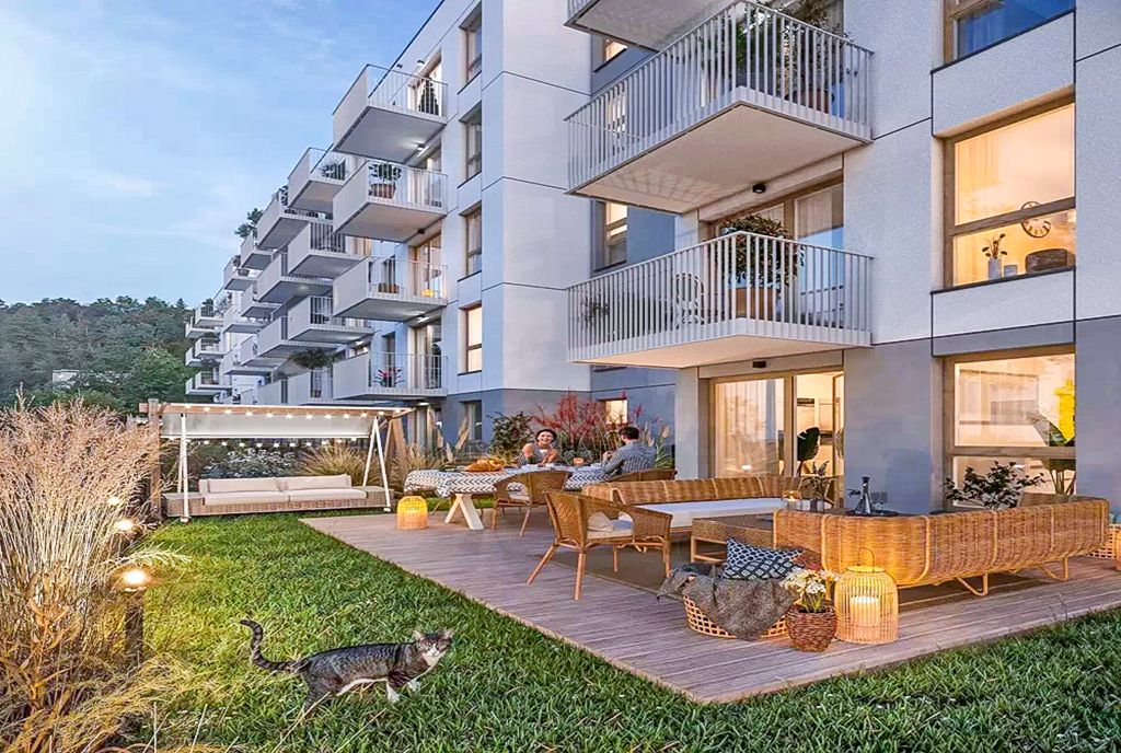 perspektywa tarasu przy ekskluzywnym apartamencie na sprzedaż Gdynia