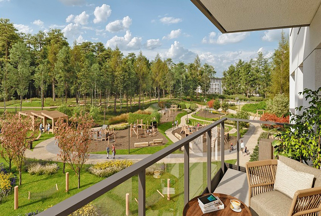 słoneczny balkon przy luksusowym apartamencie na sprzedaż Gdynia