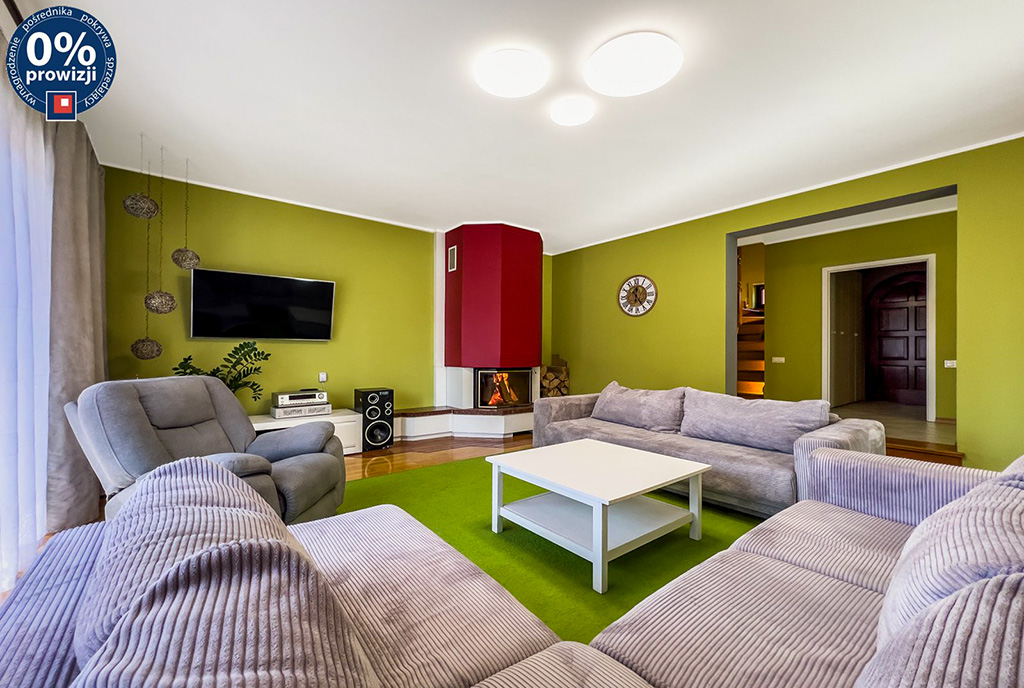 nowoczesny salon w luksusowej willi na sprzedaż Cieszyn (okolice)