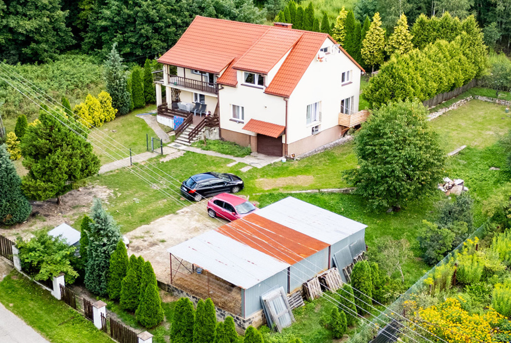 widok z lotu ptaka na ekskluzywną willę do sprzedaży Olkusz okolice