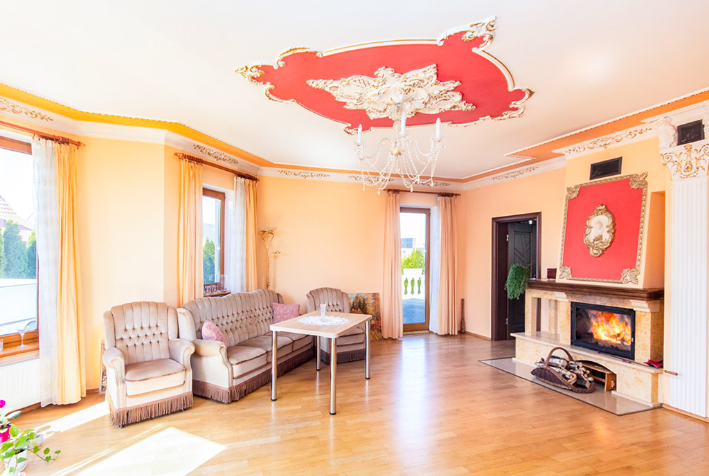 elegancki salon w luksusowej willi na sprzedaż Szczecin (okolice)
