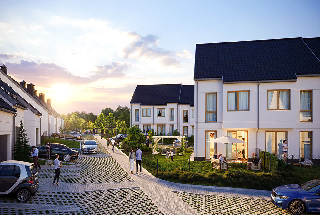 widok na osiedle, gdzie znajduje się ekskluzywna willa na sprzedaż Gdynia okolice