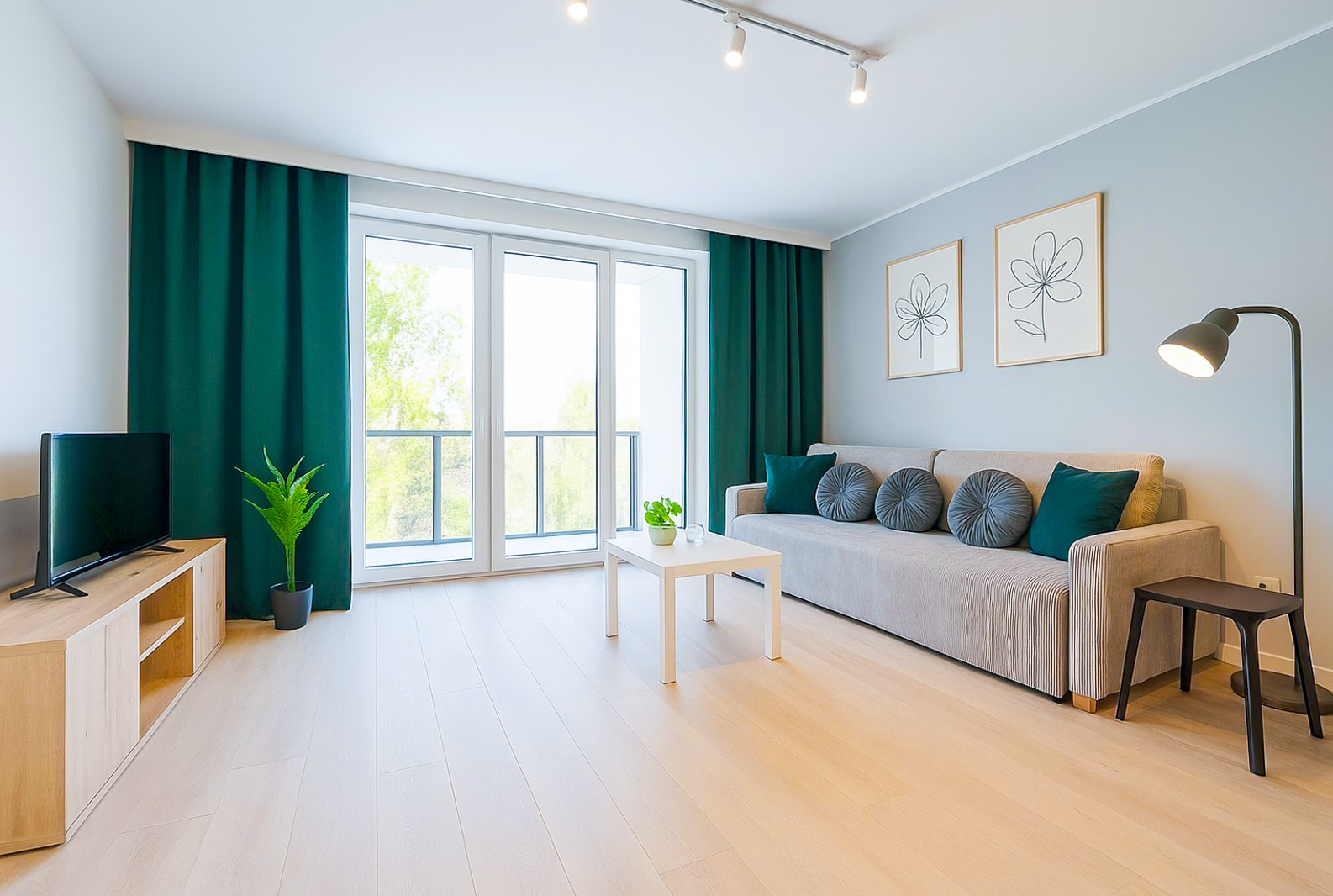fragment pokoju dziennego w luksusowym apartamencie na sprzedaż Gdańsk