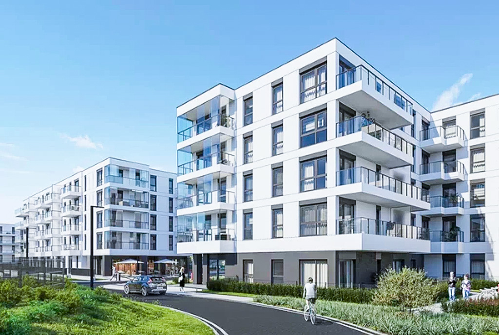 atrakcyjne osiedle, na którym znajduje się oferowany do sprzedaży luksusowy apartament Gdańsk