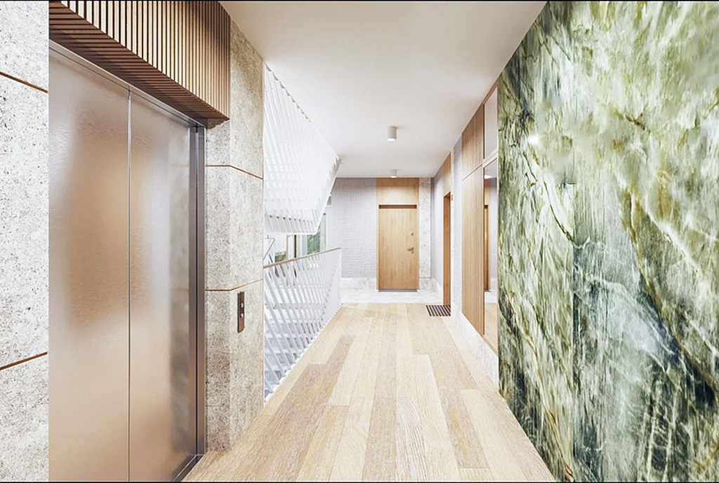 korytarz prowadzący do luksusowego apartamentu na sprzedaż Gdańsk