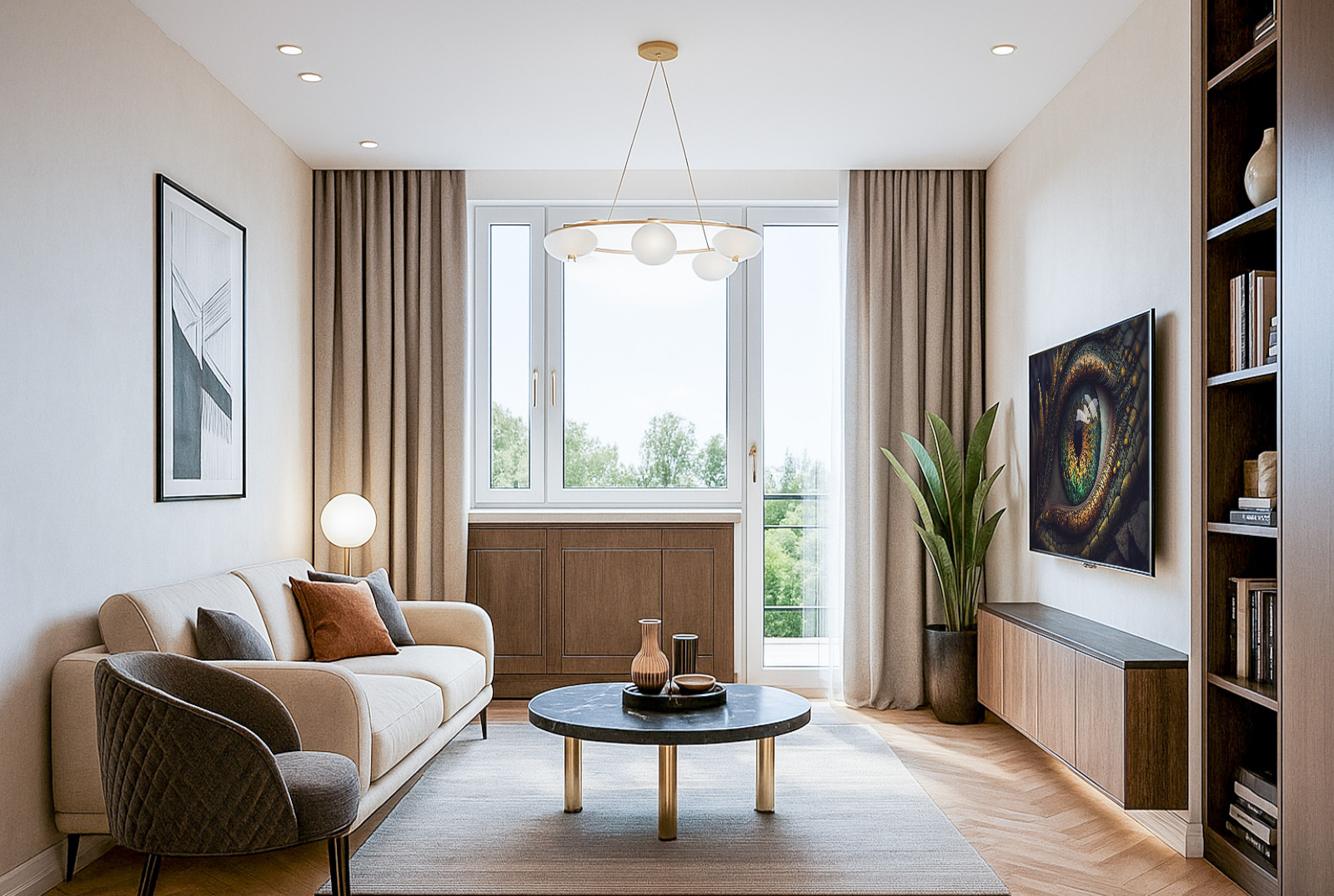 wytworny salon w ekskluzywnym apartamencie do sprzedaży Katowice okolice