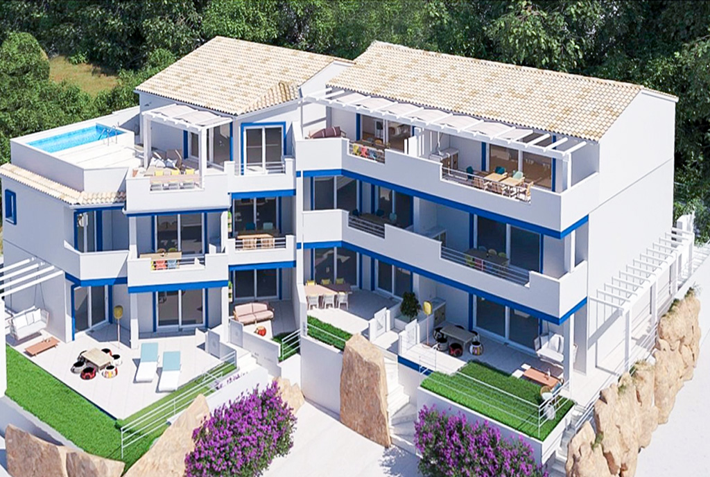 apartamentowiec, w którym znajduje się luksusowy apartament na sprzedaż Włochy (Lu Bagnu)